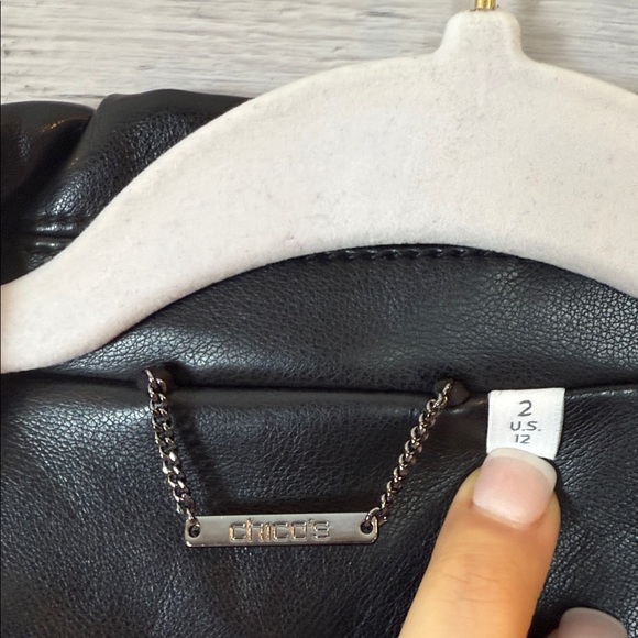 Chicos Black Leather Women's Jacket - Picture 2 of 9